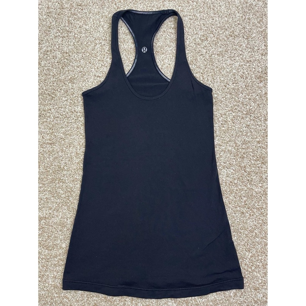 Lululemon Women's Black Racerback Light Luon Yoga Tank Gym Workout 6